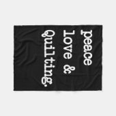Peace Liebe & Quilting Crochet Nähgeschenk Fleecedecke (Vorderseite (Horizontal))