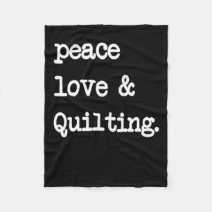 Peace Liebe & Quilting Crochet Nähgeschenk Fleecedecke