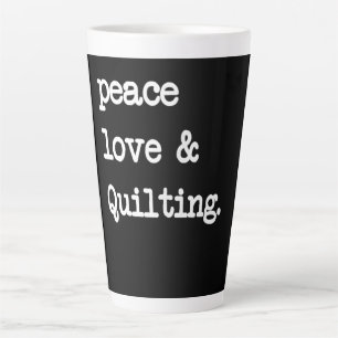 Peace Liebe & Quilting Crochet Nähgeschenk Milchtasse