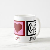 Peace Liebe Radio Kaffeetasse (VorderseiteRechts)