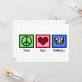 Peace Liebe Radiology Niedlich Radiologist Karte (Vorderseite/Rückseite Beispiel)