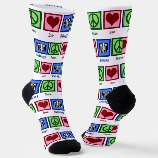 Peace Liebe Radiology Niedlich Radiologist Socken (Gewinkelt)