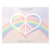 Peace & Liebe Rainbow 11" x 8,5" Notepad Notizblock (Vorderseite)