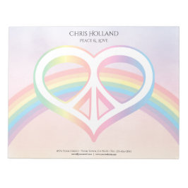 Peace & Liebe Rainbow 11" x 8,5" Notepad Notizblock