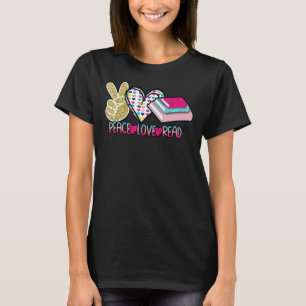 Peace Liebe Read Book Lover Funny Reading Hippie H T-Shirt