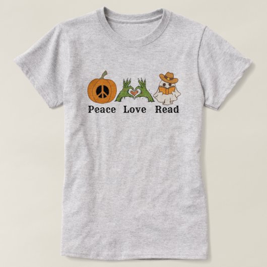 Peace Liebe Read Halloween Western T-Shirt (Design vorne)