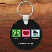 Peace Liebe Real Anwesen Company Custom Realtor Schlüsselanhänger (Rückseite)
