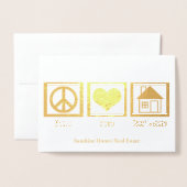Peace Liebe Real Anwesen Company Holiday Custom Go Folienkarte (Vorderseite mit Umschlag)