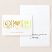 Peace Liebe Real Anwesen Company Holiday Custom Go Folienkarte (Anzeige)