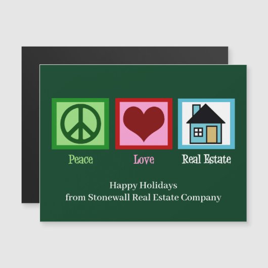 Peace Liebe Real Anwesen Custom Christmas Magnet (Vorne/Hinten)