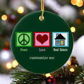 Peace Liebe Real Anwesen Custom Weihnachten Keramik Ornament
