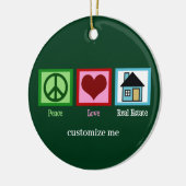 Peace Liebe Real Anwesen Custom Weihnachten Keramik Ornament (Links)