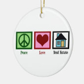Peace Liebe Real Anwesen Funny Realtor Weihnachten Keramikornament (Links)
