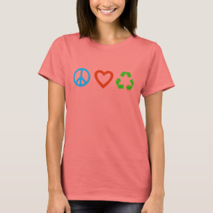 Peace Liebe Recycle T - Shirt - viele Farben und S