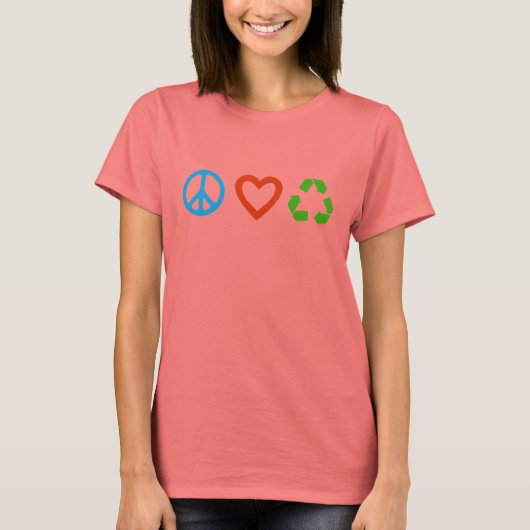 Peace Liebe Recycle T - Shirt - viele Farben und S (Vorderseite)