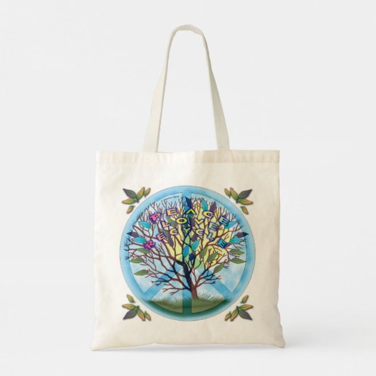 Peace Liebe Recycle Tote Bag Tragetasche (Rückseite)