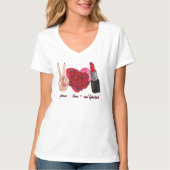 "Peace Liebe Red Lippenstift " FrauenT - Shirt. T-Shirt (Vorderseite)
