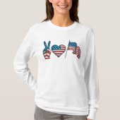 Peace Liebe Red White Blue T-Shirt (Vorderseite)