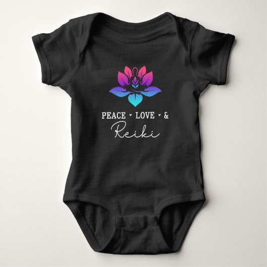 Peace Liebe Reiki Chakra Spirituelle Meditation Baby Strampler (Vorderseite)