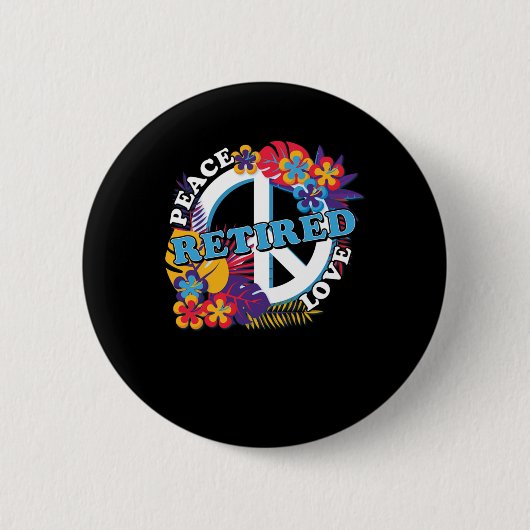 Peace Liebe Rent Rentirement Opa Hippie Gift Button (Vorderseite)