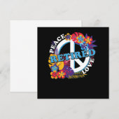 Peace Liebe Rent Rentirement Opa Hippie Gift Einladung (Vorne/Hinten)