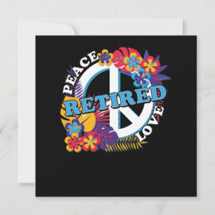 Peace Liebe Rent Rentirement Opa Hippie Gift Einladung