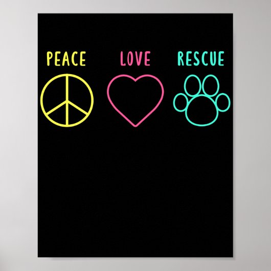 Peace Liebe Rescue Adoption Tierheim Poster (Vorne)
