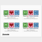 Peace Liebe Resources Human Resources Custom HR We Rechteckiger Aufkleber (Blatt)