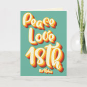 Peace Liebe Retro Groovy Sonnenuntergang 18. Happy Karte (Vorderseite)