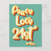 Peace Liebe Retro Groovy Sunset 21. Glückwunsch zu Postkarte (Vorderseite)
