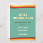 Peace Liebe Retro Groovy Sunset 30. Geburtstag Einladung (Rückseite)