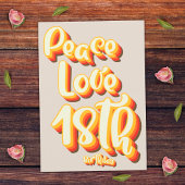 Peace Liebe Retro Groovy Sunset Gray 18. Geburtsta Einladung