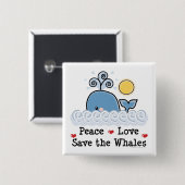 Peace Liebe Rette Whales-Taste Button (Vorne & Hinten)
