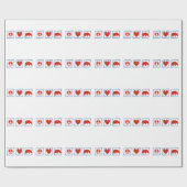 Peace Liebe Rhinoceros squares Geschenkpapier (Flach)