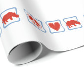 Peace Liebe Rhinoceros squares Geschenkpapier (Rolleneckpunkt)