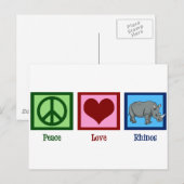 Peace Liebe Rhinos Postkarte (Vorne/Hinten)