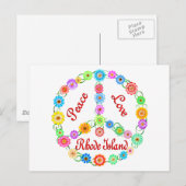 Peace Liebe Rhode Island Postkarte (Vorne/Hinten)