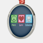 Peace Liebe Robotics Ornament Aus Metall (Links)
