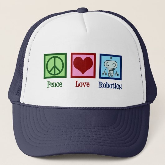 Peace Liebe Robotics Truckerkappe (Vorderseite)