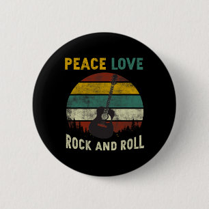 Peace Liebe Rock & amp: Roll Guitar Player Gitarri Button