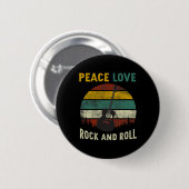 Peace Liebe Rock & amp: Roll Guitar Player Gitarri Button (Vorne & Hinten)