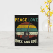 Peace Liebe Rock & amp: Roll Guitar Player Gitarri Karte (Gelbe Blume)