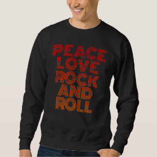 Peace Liebe Rock and Roll bedrücktes Rockkonzert Sweatshirt