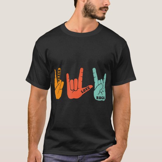 Peace Liebe Rock and Roll Rock Band Konzert T-Shirt (Vorderseite)