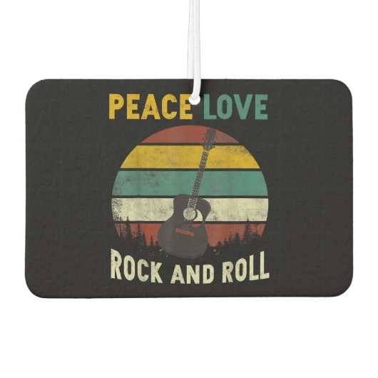 Peace Liebe & Rock & Roll Guitarist V Autolufterfrischer (Vorderseite)