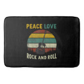 Peace Liebe & Rock & Roll Guitarist V Badematte (Vorderseite)