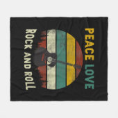 Peace Liebe & Rock & Roll Guitarist V Fleecedecke (Vorderseite (Horizontal))