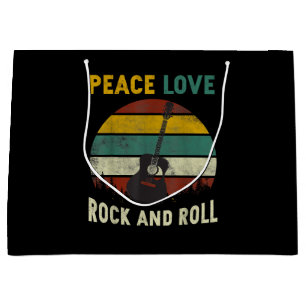 Peace Liebe & Rock & Roll Guitarist V Große Geschenktüte