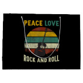 Peace Liebe & Rock & Roll Guitarist V Große Geschenktüte (Rückseite)