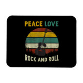 Peace Liebe & Rock & Roll Guitarist V Magnet (Horizontal)